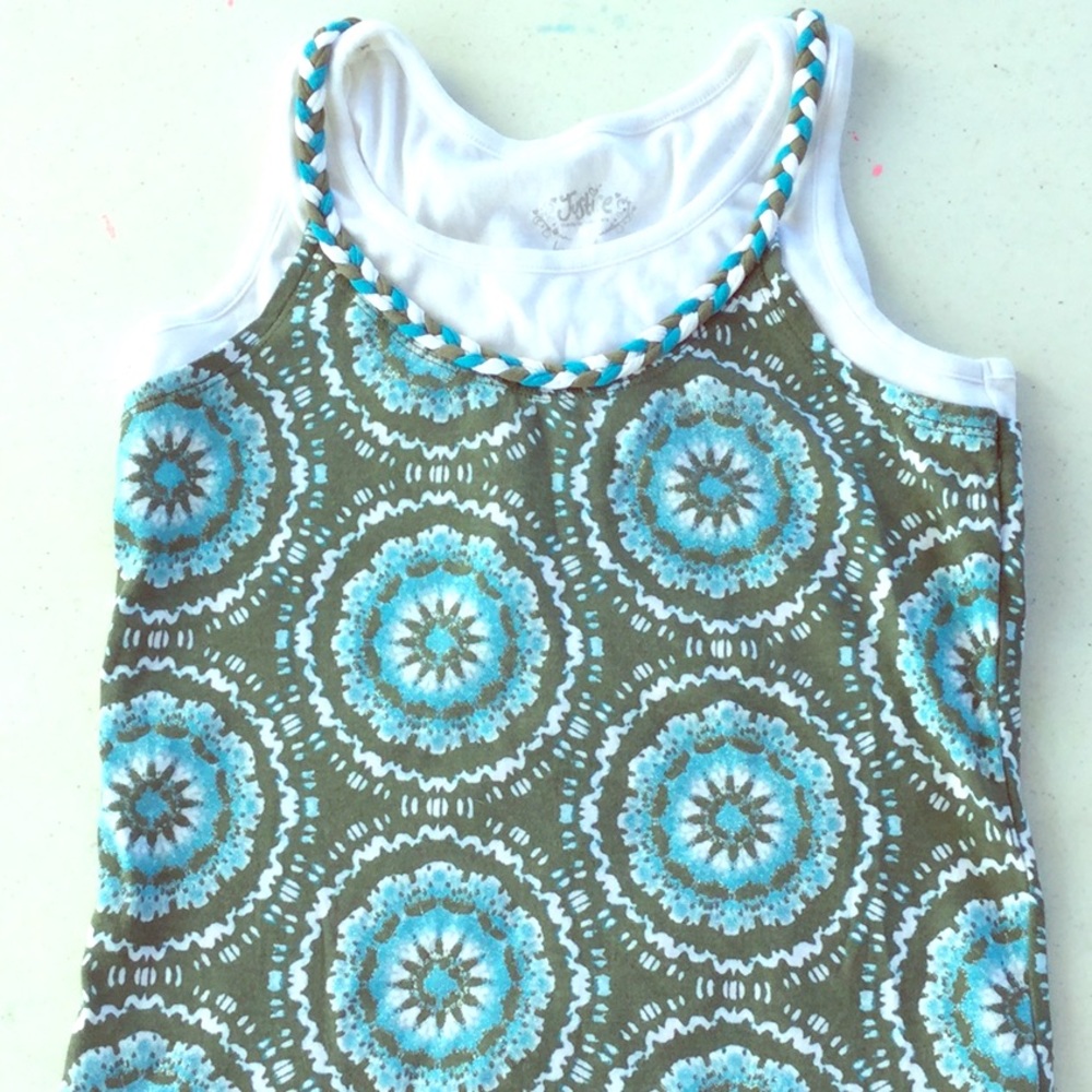 Justice Green and Blue Spiral Top